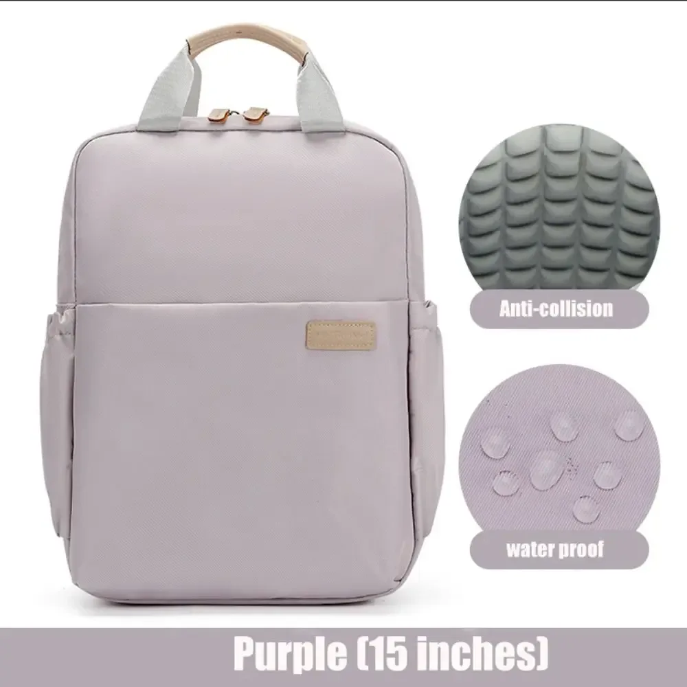 sac dos nylon bleu rose pâle noir antichoc imperméable poche téléphone épaules confortables usage voyage école