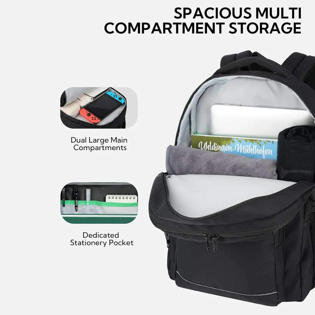 waterfly 15,6" sac à dos pour ordinateur portable anti-vol résistant à l'eau tsa friendly sac d'école de voyage pour femmes et hommes