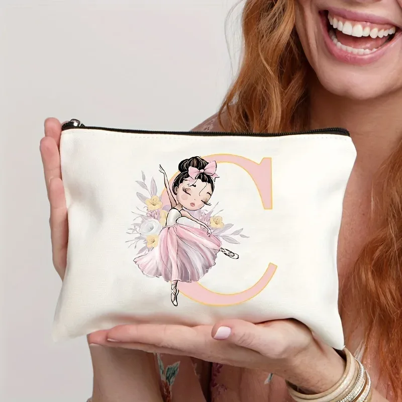 sacs de rangement, porte-monnaie, articles de toilette de style danseuse de ballet à 26 lettres, trousse de maquillage, sacs de voyage, pochette de maquillage