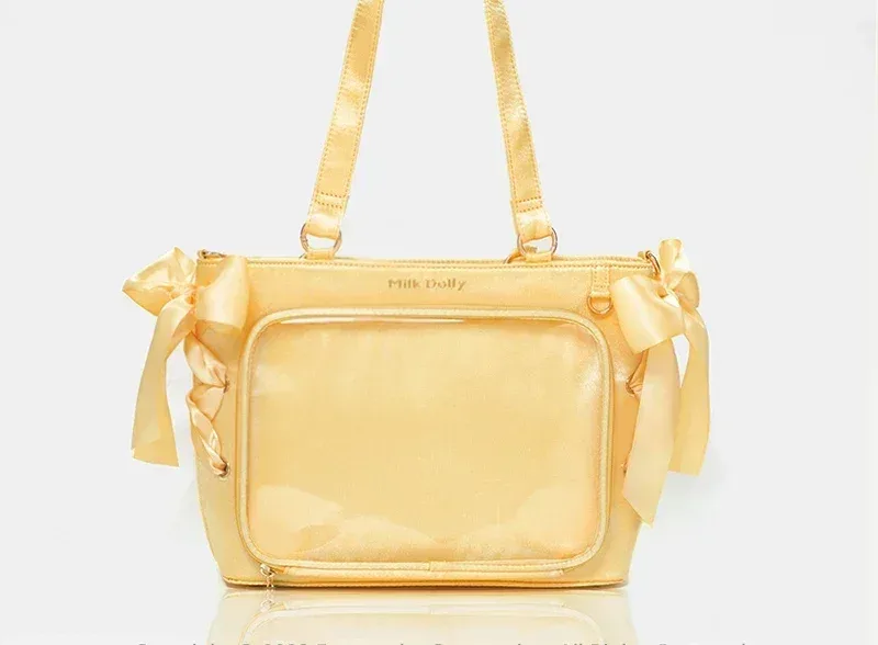 sac à main lolita de grande capacité pour filles, sac à bandoulière carré, solide, ruban de satin, original, style japonais, initié itabag