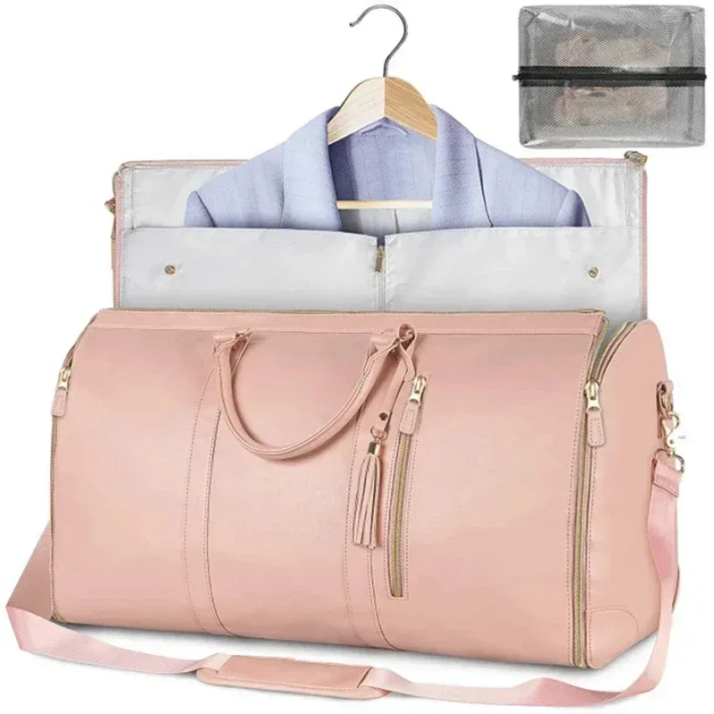 sac de sport pliable de grande capacité, sacs de voyage pour vêtements, sac à main pliable, fourre-tout imperméables convertibles en pu, sacs de fitness en plein air