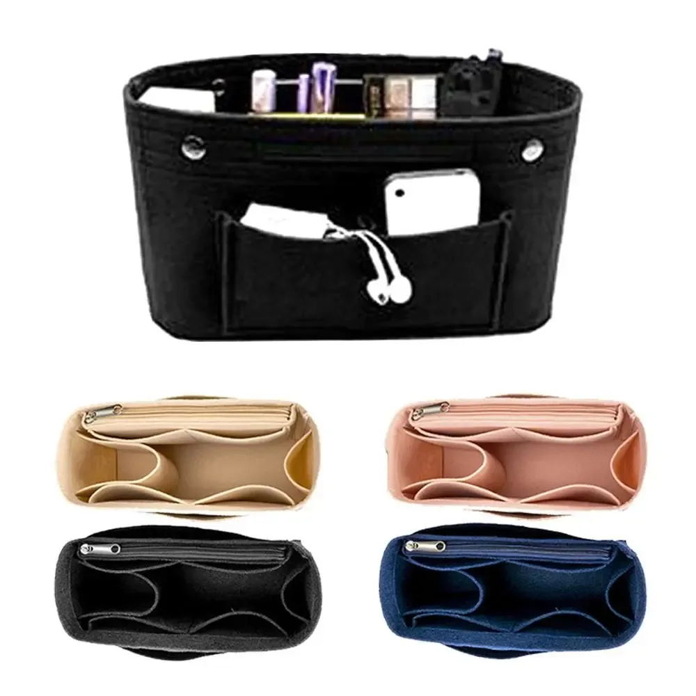 sac de voyage en feutre pour femme, sac à main, sac à dos, doublure d'insertion, organisateur de sac à main, poudres