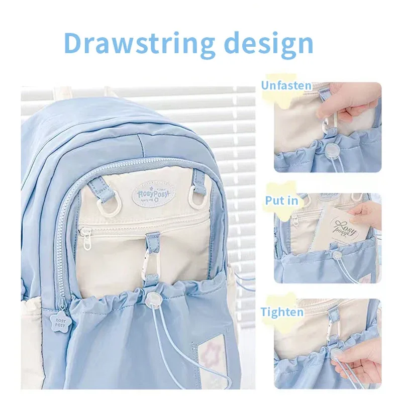 sac à dos de style crème pour étudiants d'apparence élevée, design simple et mignon, sac à dos de grande capacité, léger et indolore ba