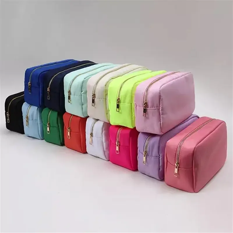 s /m/l/xl 17 couleurs pochette en nylon maquillage sac cosmétique fermeture éclair articles de toilette organisateur sac pour femmes filles voyage cadeau pochette de maquillage