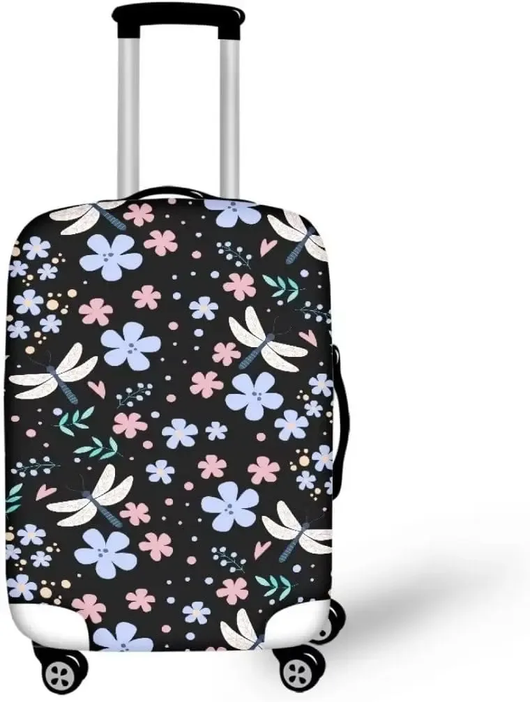 juste de valise florale libellules, d343-verde, housse de protection pour bagages, bagages de voyage, housses de bagages d'aéroport, convient à 18 "-32"