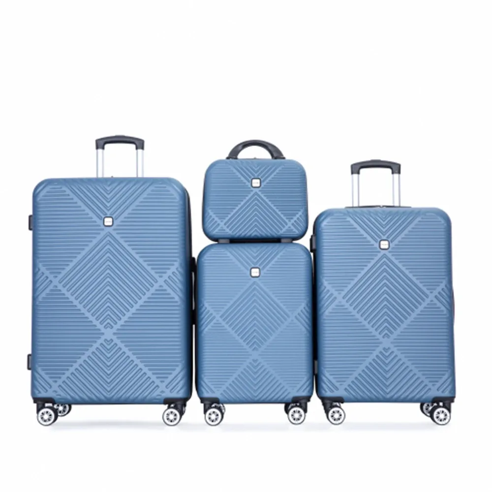 ensemble de bagages travelhouse 4 pièces, valise légère en abs avec roulettes pivotantes, 14" 20" 24" 28"