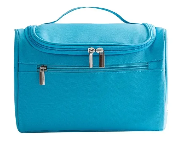 sac de maquillage esthétique en tissu oxford imperméable avec crochet de suspension portable pour femmes, sac de voyage de grande capacité pour organiser les cosmétiques
