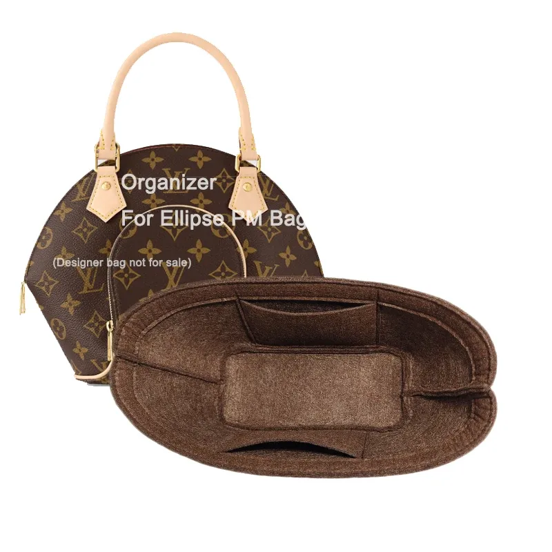 Insert d'organisateur de feutre pour les sacs de l'ellipse PM, façonneur de base de sac de lune de poche intérieure de sac à main