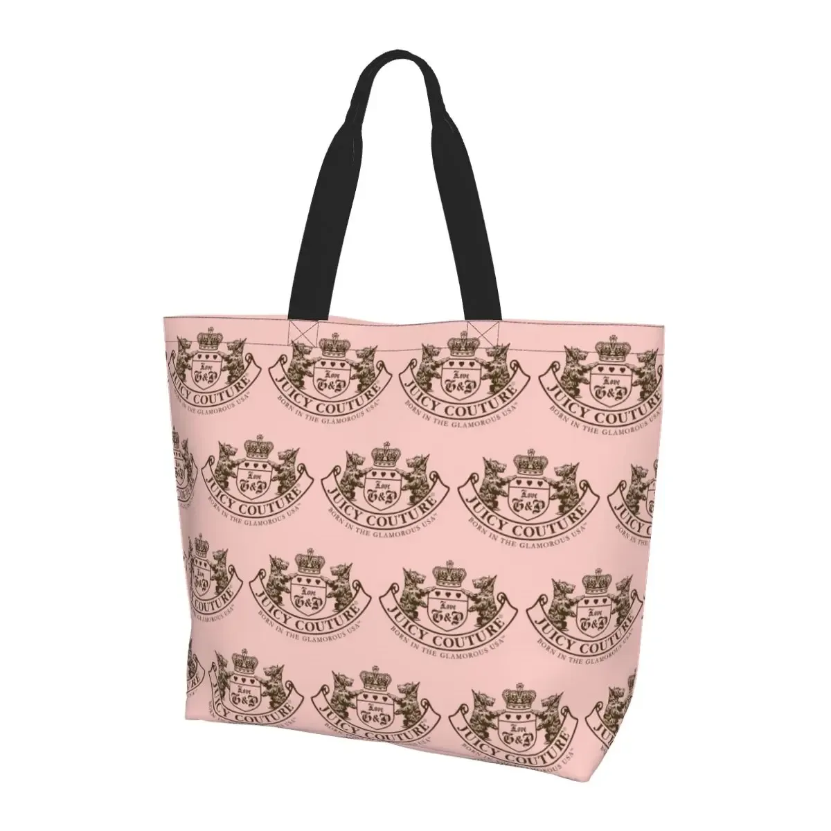 sac fourre-tout classique juicy couture en toile, grande capacité, sac à bandoulière, sac de courses pour femmes