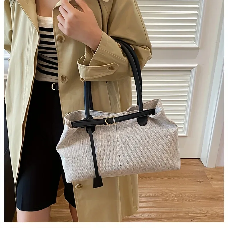 sac fourre-tout rétro de grande capacité pour femmes, sac à main de voyage en matériau durable adapté au fitness, à la natation et au shopping