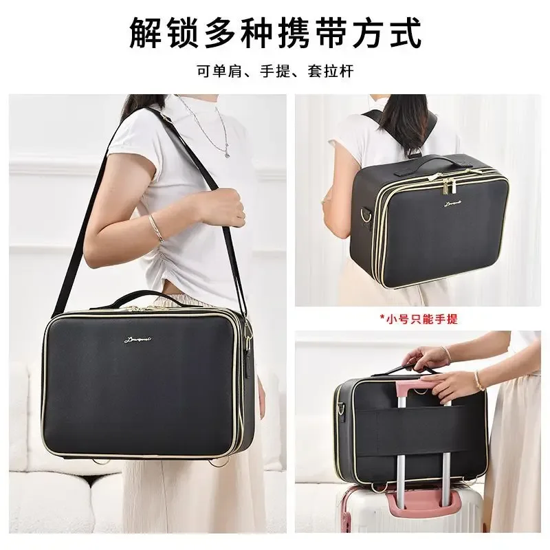 boîte à outils de broderie, sac à cosmétiques léger et de haute qualité pour femmes, nouvelle trousse de maquillage professionnelle de grande capacité 2025
