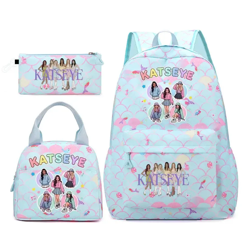 sac dos polyester motifs groupe filles poignée supérieure glissière capacité 20 35 litres unisexe couleurs rose clair violet bleu clair