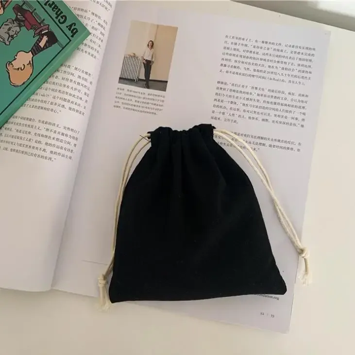 pochette de rangement en tissu de coton en treillis, pochette de rangement à cordon de serrage floral, emballage porte-monnaie, rouge à lèvres, organisateur de bijoux, sac cadeau de noël