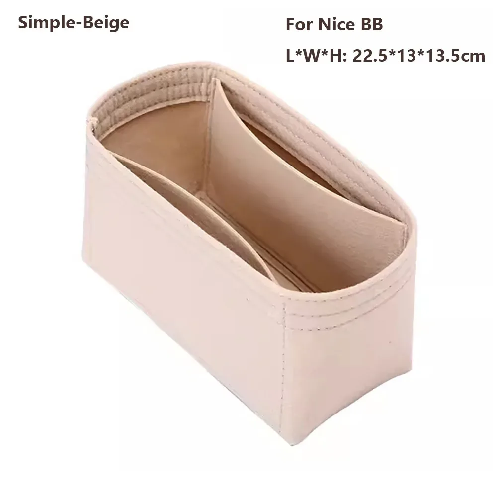organisateur de sac à main en feutre, support de sac, doublure de sac, rangement portable, sac interne pour lv nice nano/mini/bb/vanity