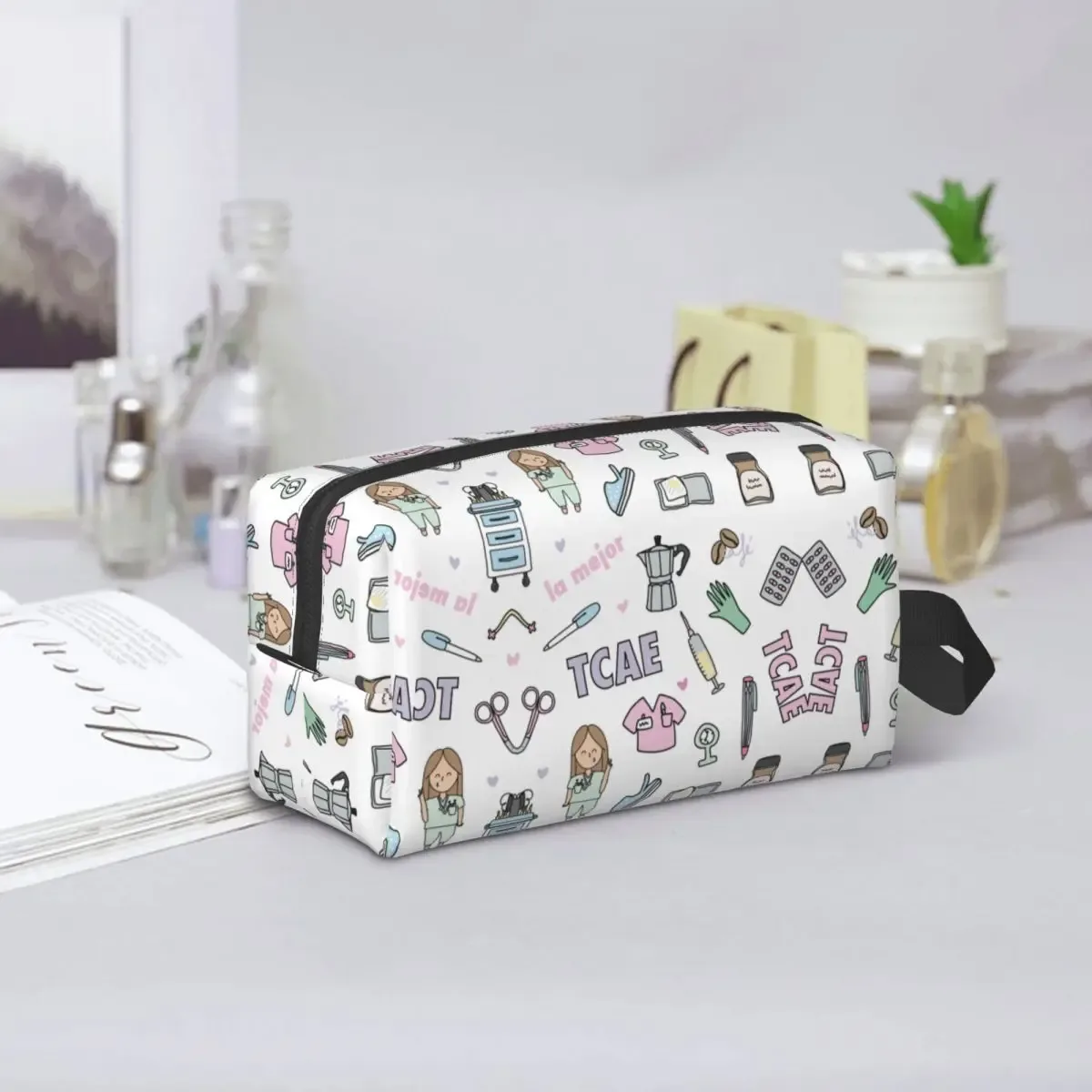 grands sacs à cosmétiques pour médecin et infirmière, trousse de maquillage, accessoires pour femmes, pochette de maquillage pour bourse résistante à l'eau