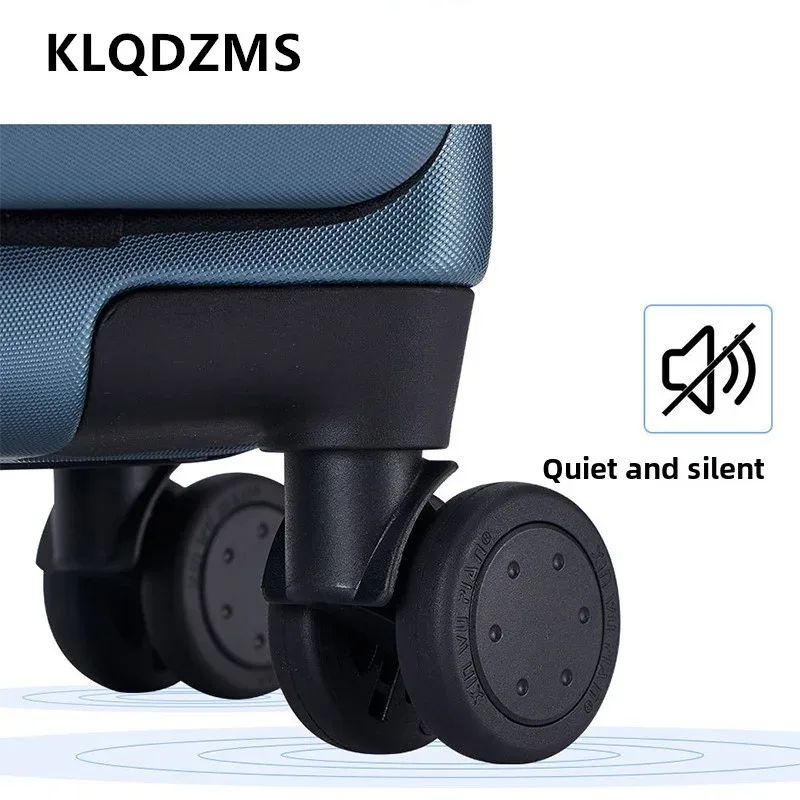 valise de voyage d'affaires klqdzms 18"20"22"24"26"28 pouces avec ouverture frontale pour ordinateur portable, valise à roulettes, sac à bagages