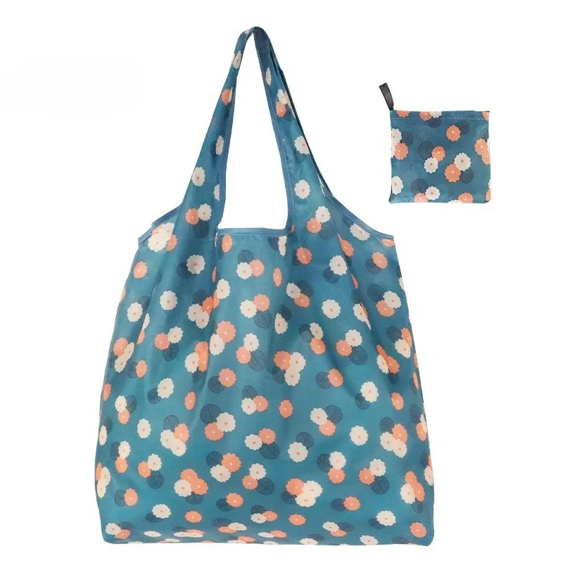 sacs écologiques pliables de poche de mode, sac d'épicerie réutilisable de grande capacité, fourre-tout pour dames, sac de voyage lavable de 50lb