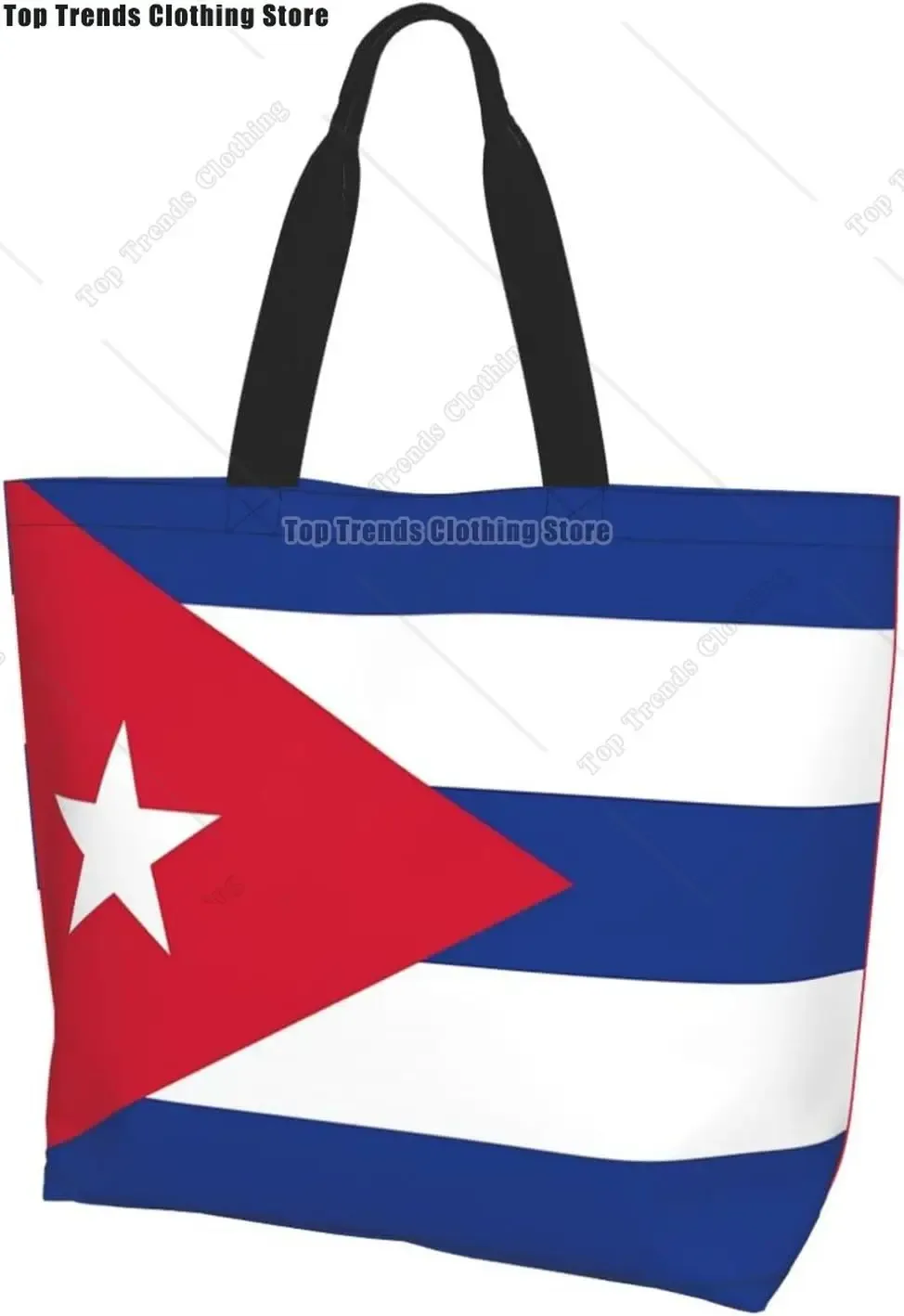 sac fourre-tout drapeau cubain pour femmes et hommes, grands sacs de courses réutilisables pour la plage, les voyages, la salle de sport, le yoga
