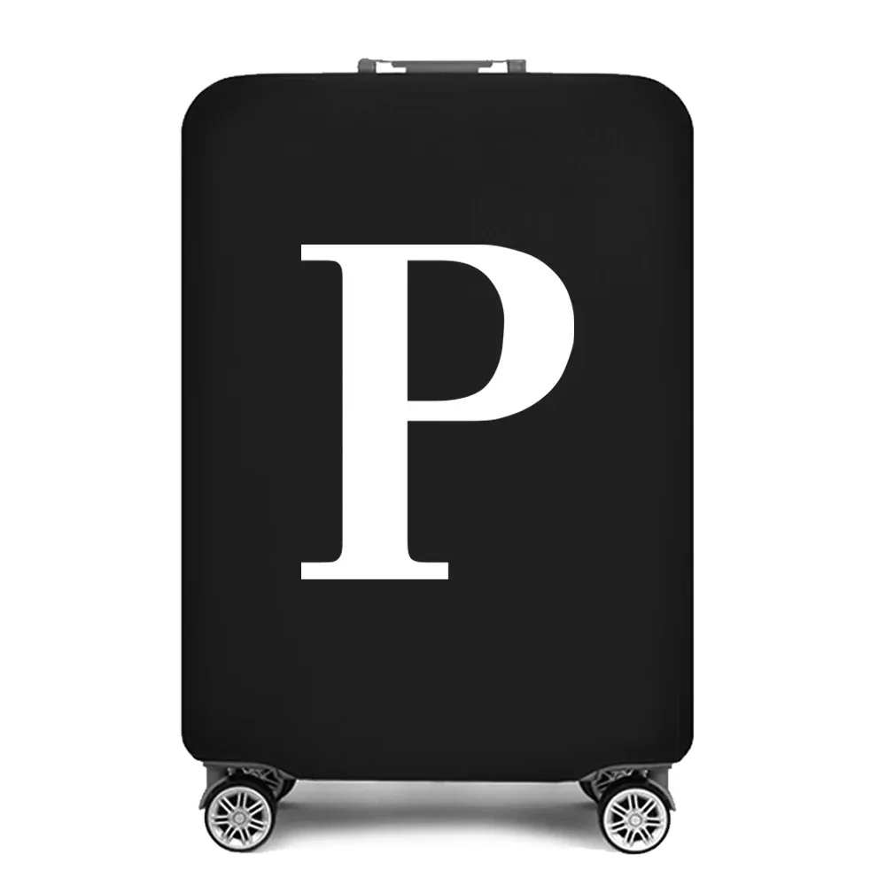 housse de protection pour bagages, housse de protection pour valise de 18 à 28 pouces, accessoires de voyage, 26 lettres blanches imprimées, housse anti-poussière élastique