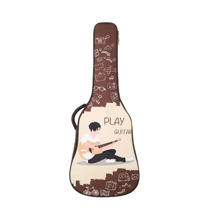 jebag à motif créatif avec sangles à double lancement, sac à dos acoustique rembourré, étui étanche, sacs à dos, 40/41 pouces