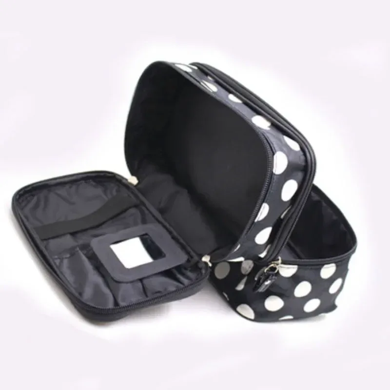 trousse de maquillage de grande capacité, sac à cosmétiques à double fermeture éclair pour femmes, pochette de bain, organisateur de produits de toilette de voyage, rangement étanche, cas de maquillage