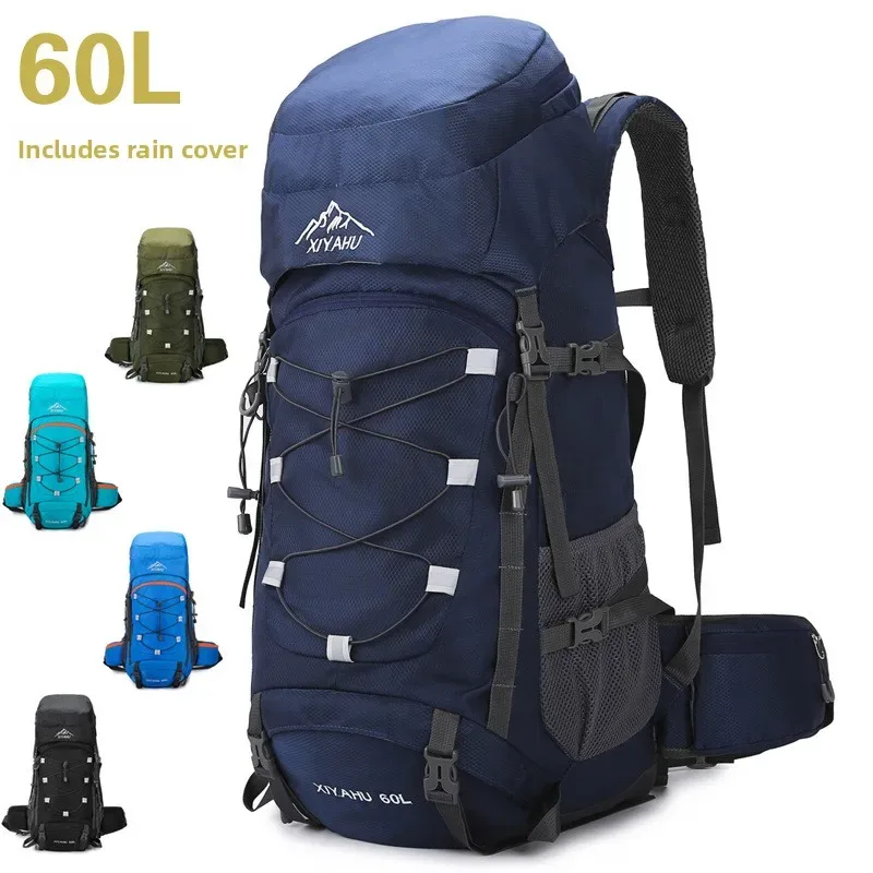 sac à dos de randonnée et de camping grande capacité 60l, imperméable, pour sports de plein air, alpinisme, unisexe, avec bretelles rembourrées pour soulager les épaules