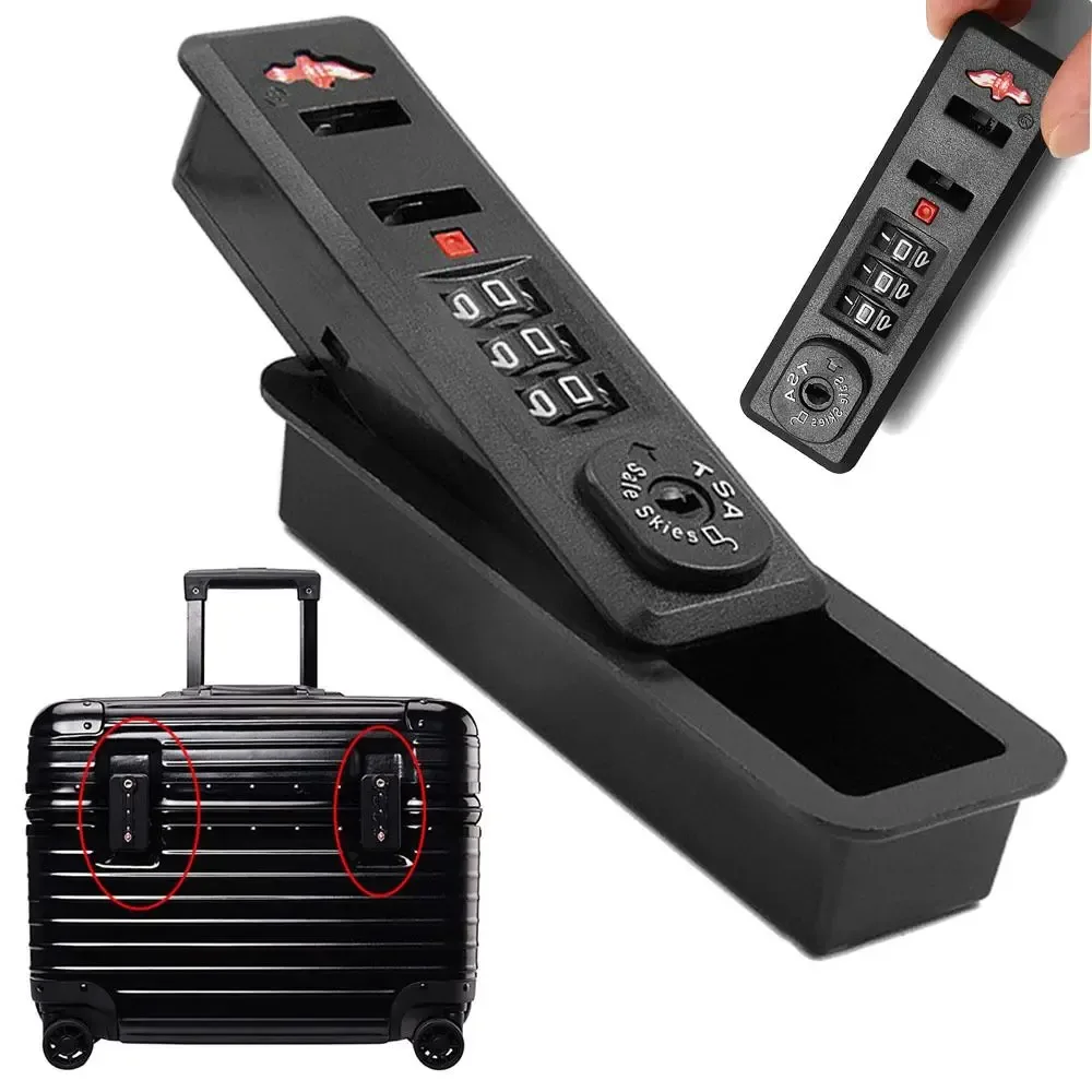 Verrouillage par mot de passe pour bagages noir, combinaison de chiffres à 3 chiffres, outil de sécurité, fournitures de voyage, valise à roulettes, verrouillage par mot de passe