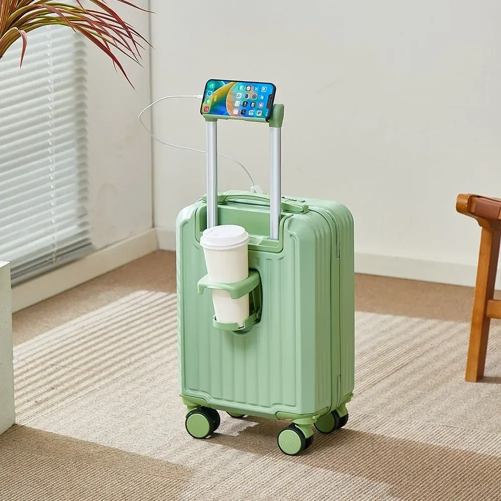 dernier modèle valise d'embarquement valise de voyage bagage de voyage portable avec porte-gobelet et support pour téléphone pour une valise facile à transporter