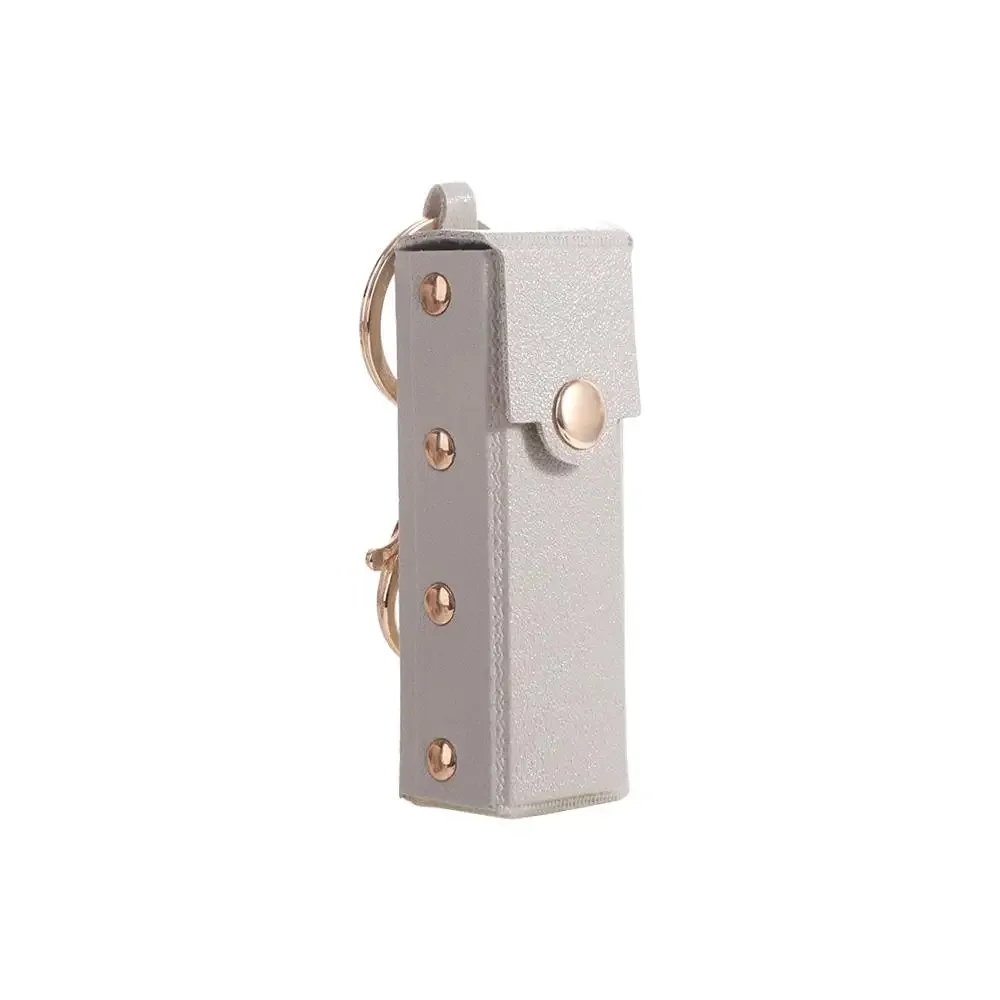 pochette à rouge à lèvres portable et étanche avec porte-clés, étui de rangement en cuir souple pour rouges à lèvres, housse de protection cosmétique