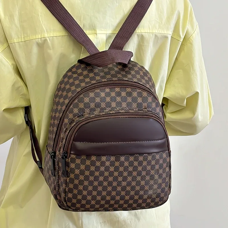 sac à dos mini élégant à motifs multicolores, à bretelles réglables, léger, pour les sorties quotidiennes, décontracté, élégant et fonctionnel