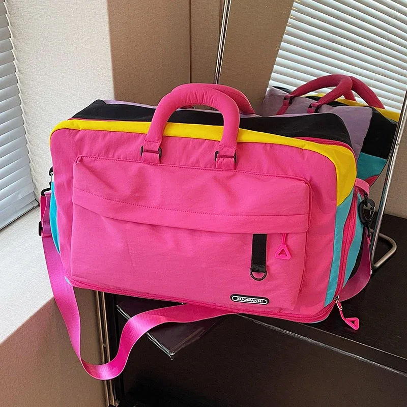 sac de voyage tendance couleur dopamine, sac de week-end extensible, idéal pour le yoga, les courts séjours, la salle de sport, les escapades de fin de semaine