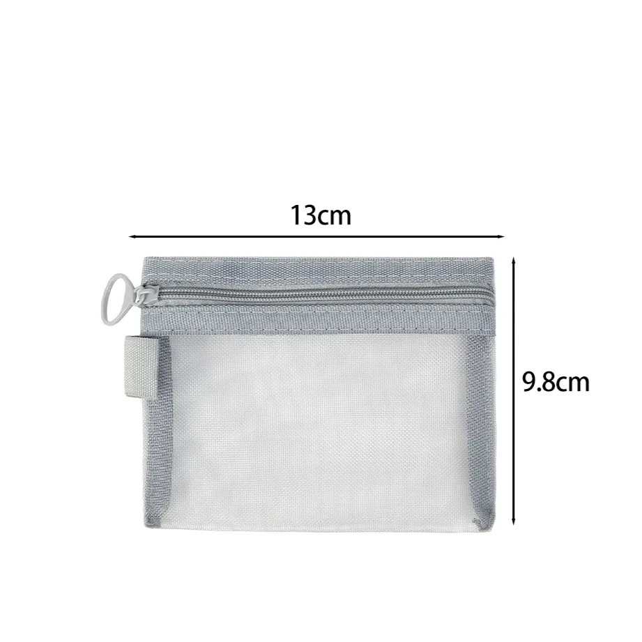 sac de rangement en maille pour maquillage, produits de toilette simples, poudres récepteurs, translucides, légers, sacs cosmétiques, voyage, portable, petits objets gt