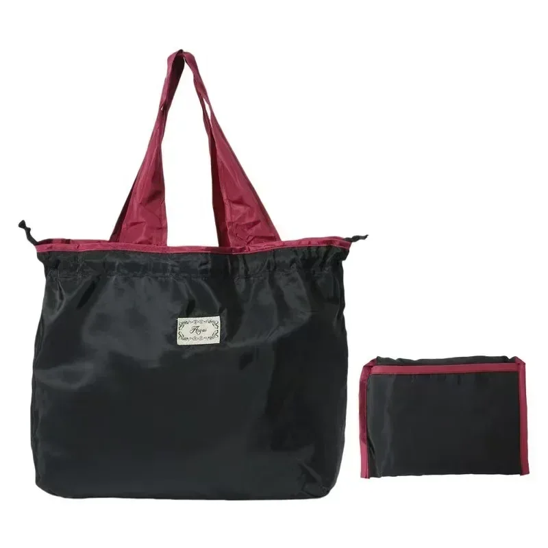 sac de courses réutilisable, sac de rangement écologique pliable de grande capacité avec cordon de serrage, sac à bandoulière décontracté pour le shopping, 1 pièce