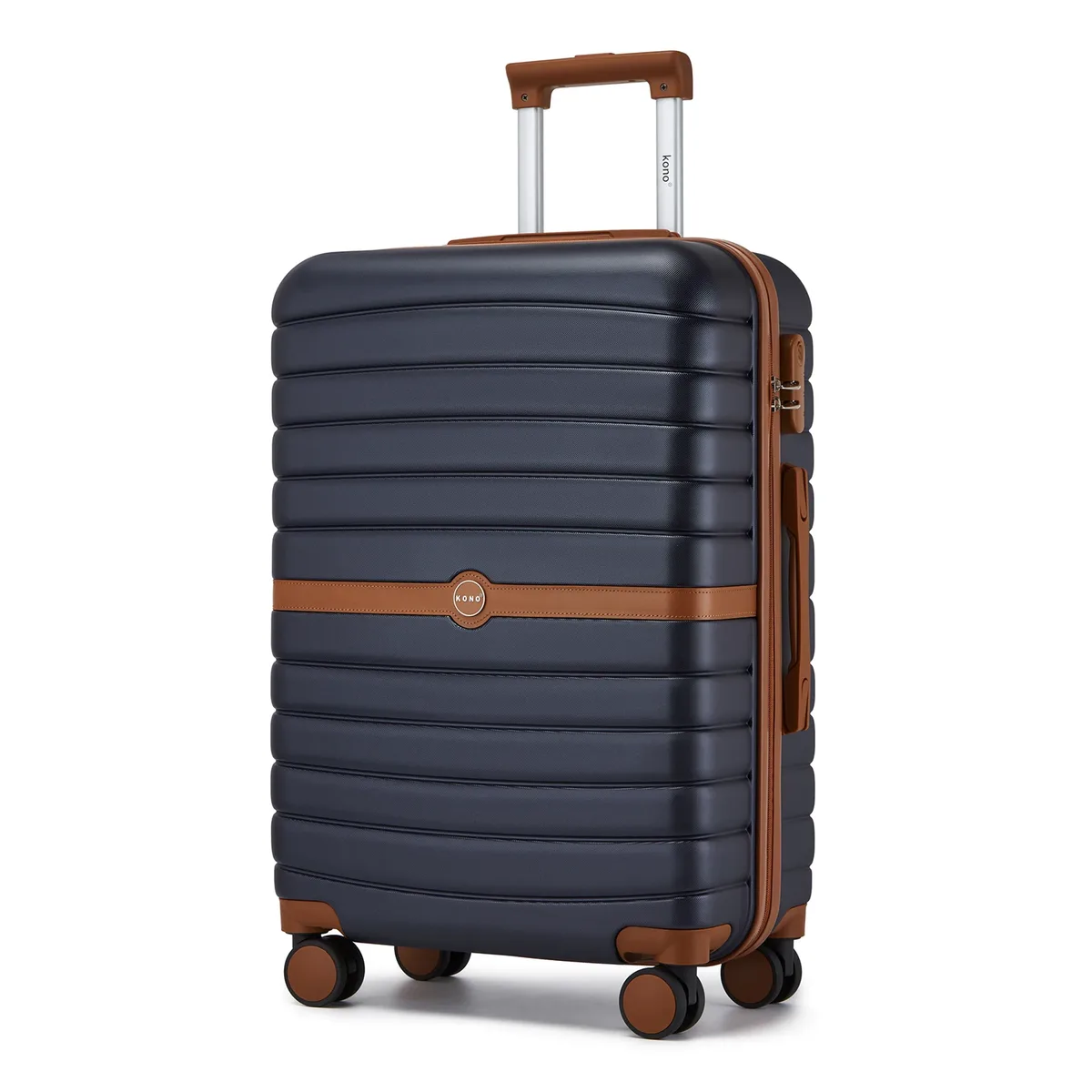 bagages rigides kono, disponibles en 20/24/28 pouces, valise légère en abs avec serrure à combinaison à 3 chiffres, silencieuse 360 ° valise de voyage à roulettes pivotantes, poignée télescopique, bagage à main