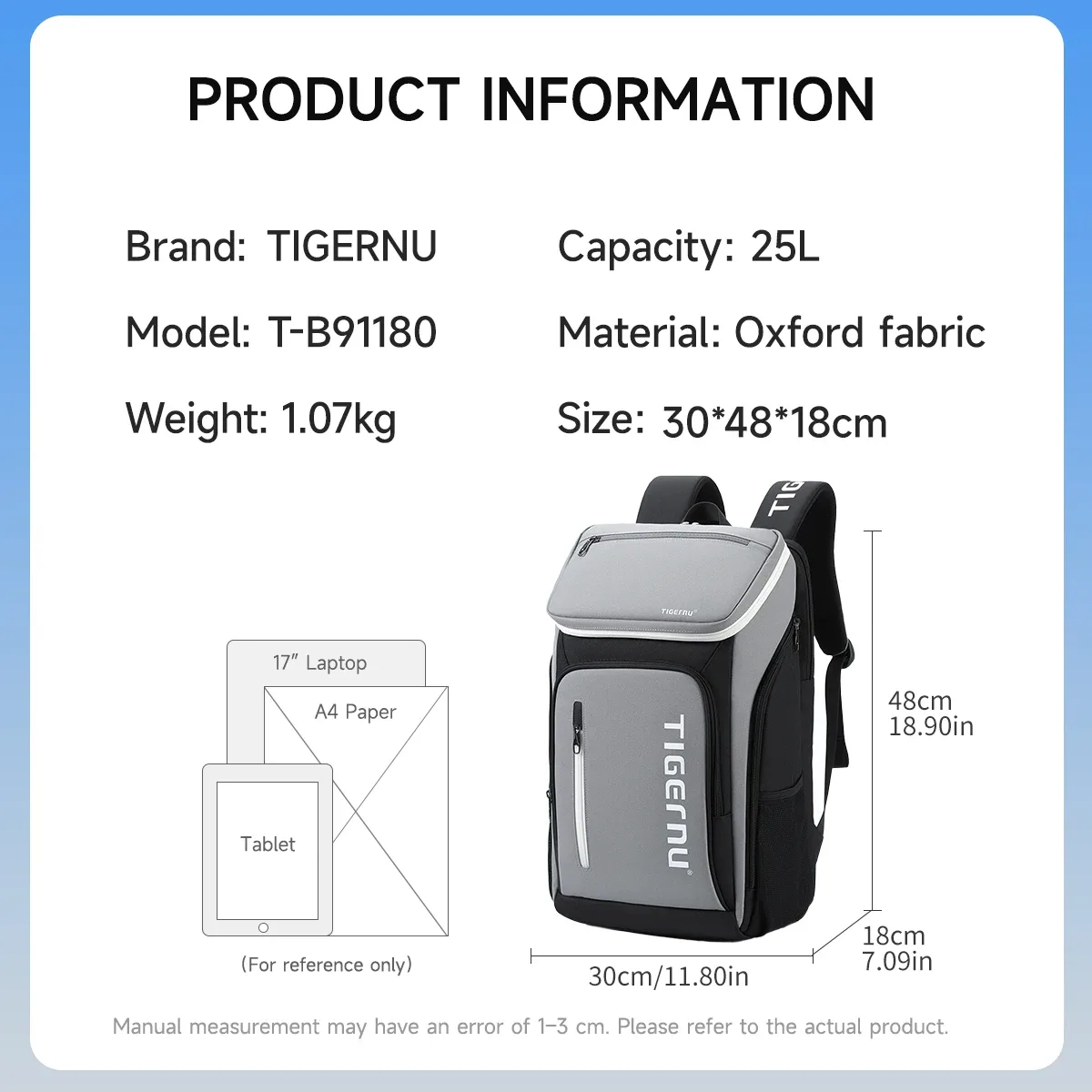 tigernu – sac à dos de sport de plein air pour hommes, sac à dos de randonnée, cartable pour hommes et femmes, grande capacité pour ordinateur portable de 17 pouces, sacs à dos décontractés