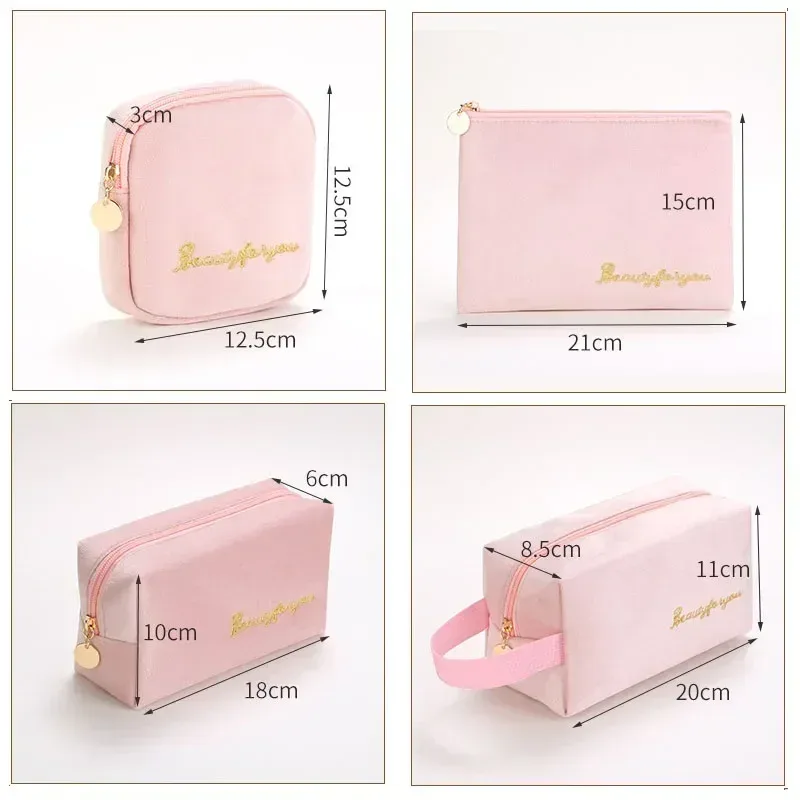 mode femmes sac cosmétique voyage serviette hygiénique maquillage articles de toilette lavage organisateur sac de rangement velours nécessaire maquillage pochette