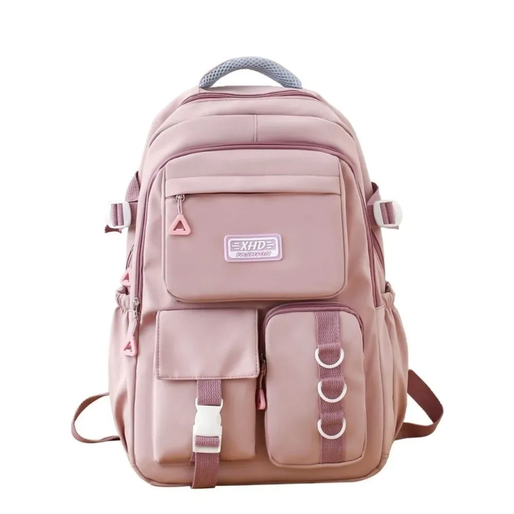 sac à dos scolaire en nylon grande capacité, multi-poches, pour ordinateur portable, résistant à l'eau, bretelles rembourrées réglables