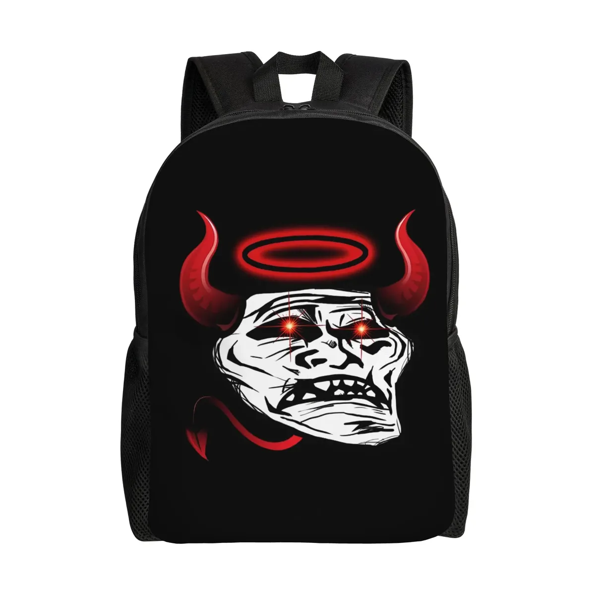 sac à dos personnalisé trollface amusant pour ordinateur portable, sac à dos basique pour femmes et hommes, sac à dos pour l'école, le collège, l'université, sac de dessin animé