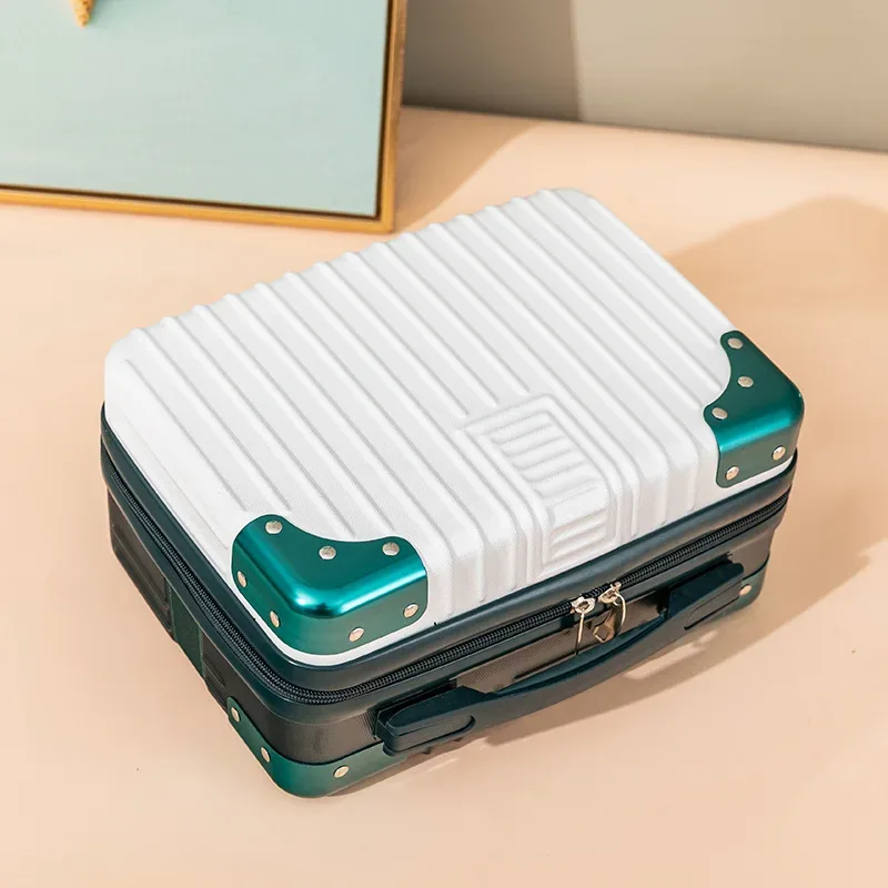 mini valise cosmétique étanche à la main pour enfants, valise d'embarquement légère, trousse de maquillage, 14"