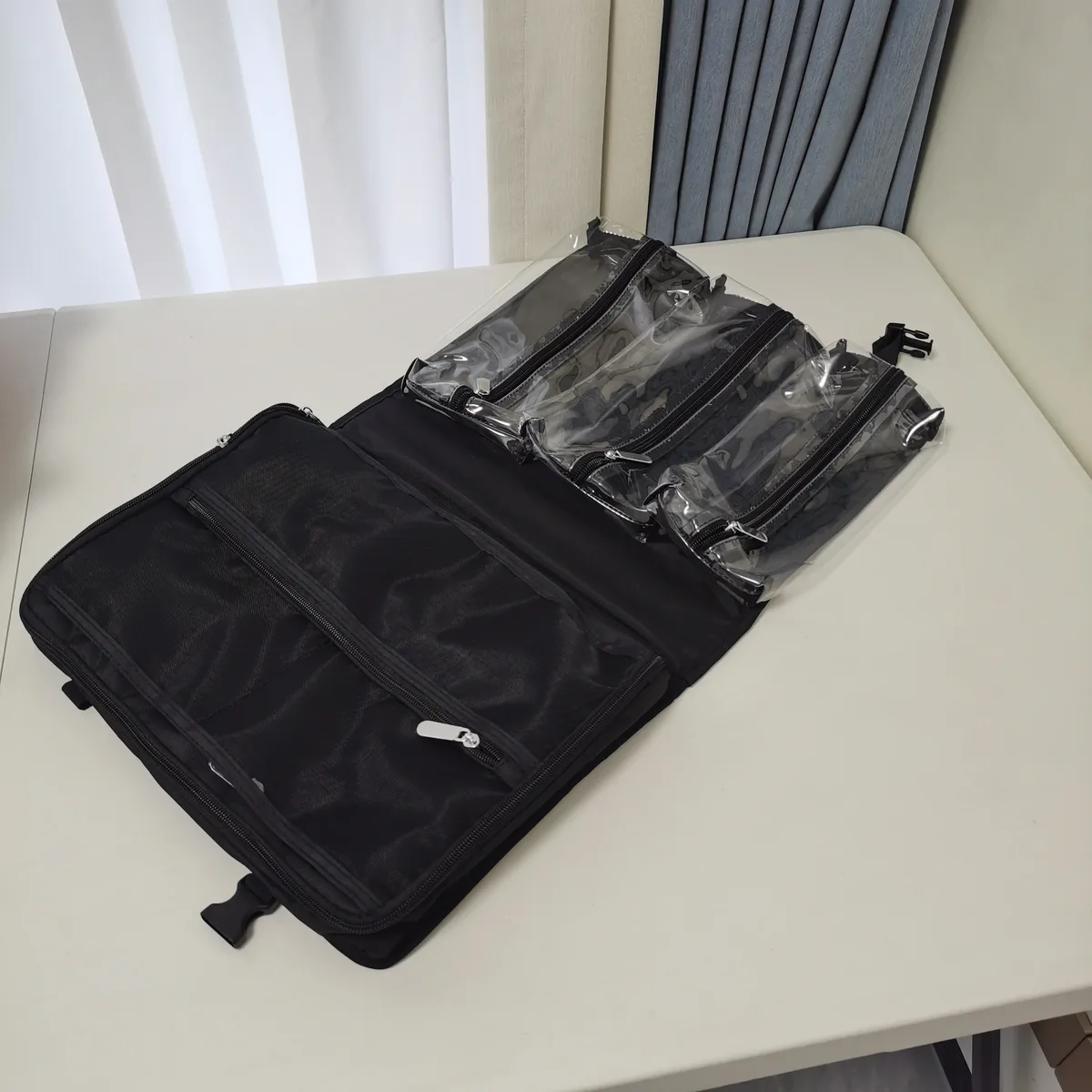Trousse de maquillage pliable, organisateur de cosmétiques, sac de retouche pour maquilleur professionnel