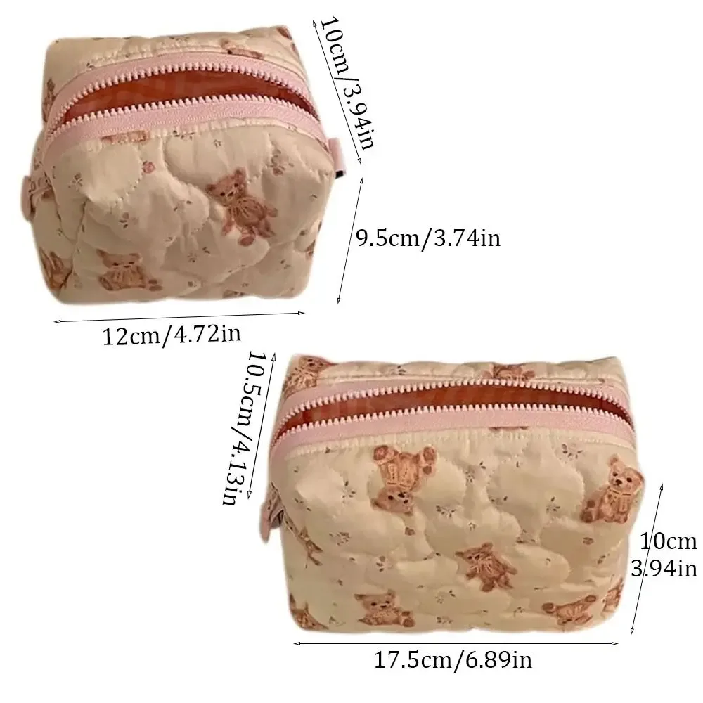 sac de maquillage en forme d'ours de dessin animé de haute qualité, sac de rangement pour bijoux, rouge à lèvres, grande capacité, sac cosmétique, organisateur de voyage, pochette portable