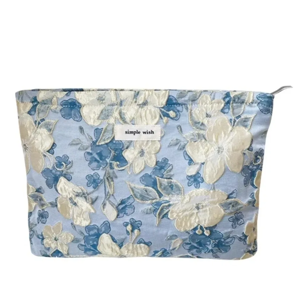 sac à cosmétiques imprimé à la mode, imprimé floral, grande capacité, trousse de maquillage, trousse de toilette, voyage