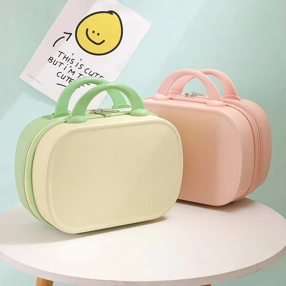 trousse toilette abs tissu doux couleur uni femmes hommes sac maquillage voyage cosmétiques lisse motifs simple