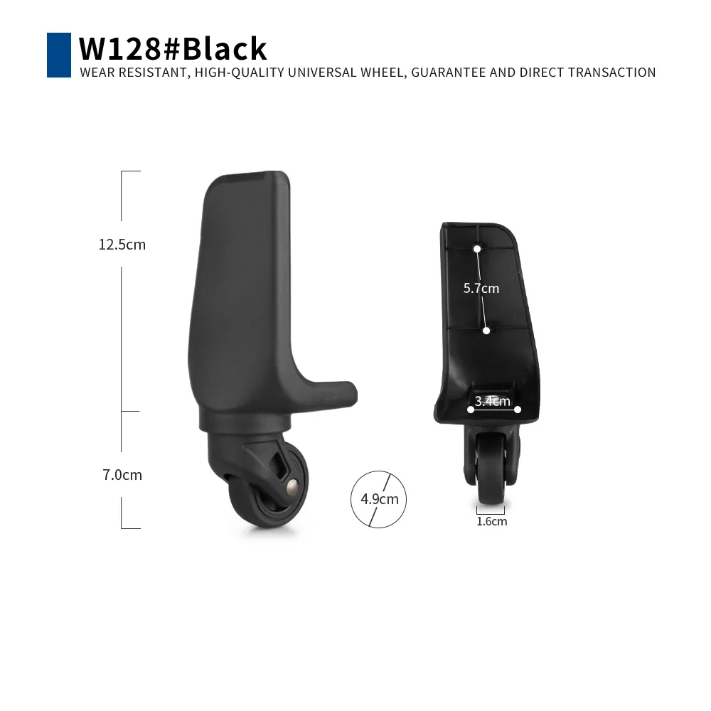 rouleau universel bagage nylon noir froissé structure robuste vis métalliques roulement précision mobilité fluide remplacement accessoire voyage
