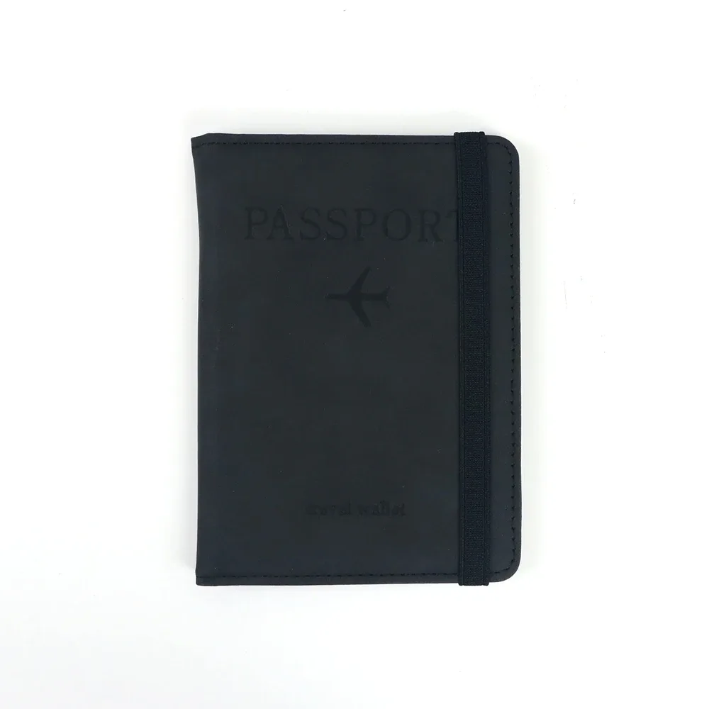 porte-cartes en cuir pu personnalisé avec nom, porte-passeport, housse de passeport rfid, sac de voyage multifonctionnel, porte-documents