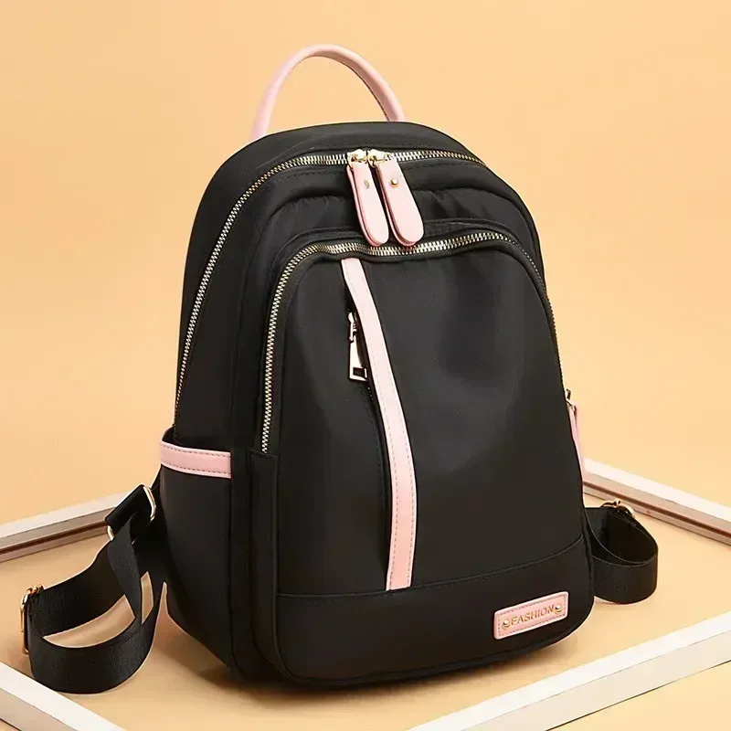 sac à dos de couleur contrastée pour femmes, sacs d'école de grande capacité pour adolescents, sac à dos de voyage oxford étanche pour filles