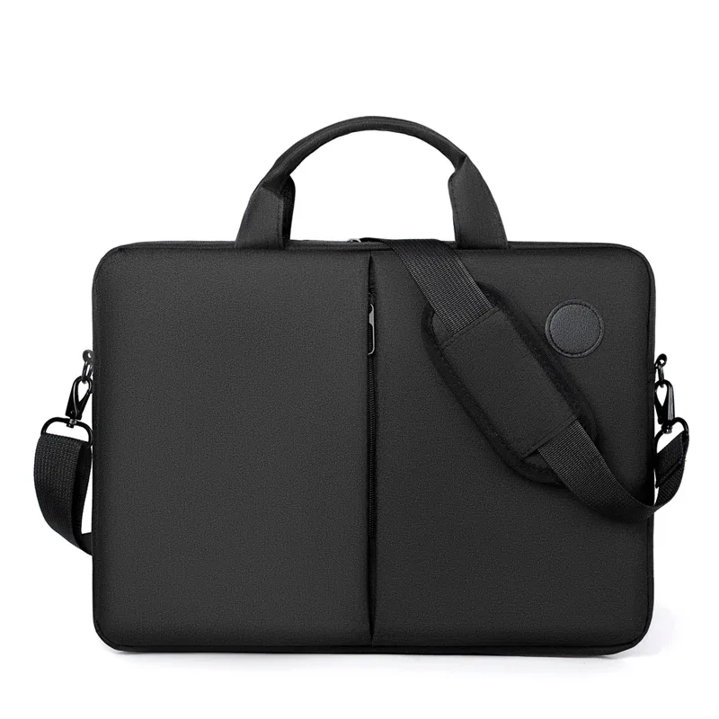 sacoche polyester noire homme bandoulière poignée souple fermeture éclair poches latérales documents ordinateurportable voyage business