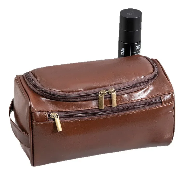 sac à cosmétiques rétro en pu, grande capacité, imperméable, pochette de rangement pour maquillage 3d pour les voyages et les affaires
