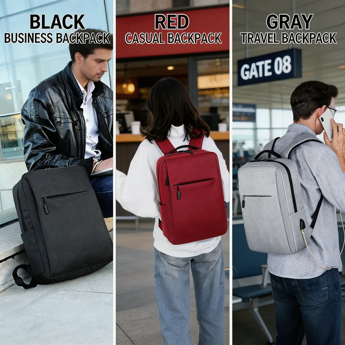 sac à dos pour ordinateur portable de voyage, grand sac à dos de voyage pour femmes ou hommes, sac à dos de cabine approuvé pour les vols d'affaires de 16 pouces