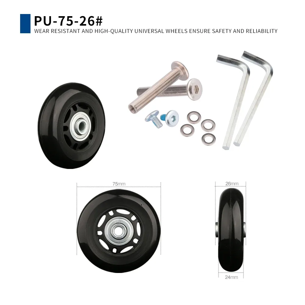 accessoires de bagages, roues d'avion, poulie de valise, roue muette, pièces résistantes à l'usure, rouleaux de réparation, 2 pièces 4 pièces